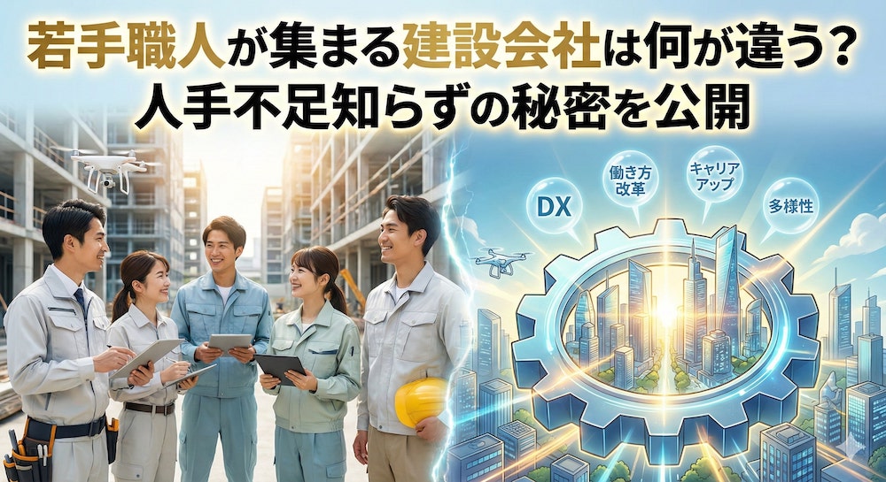 若手職人が集まる建設会社は何が違う？人手不足知らずの秘密を公開