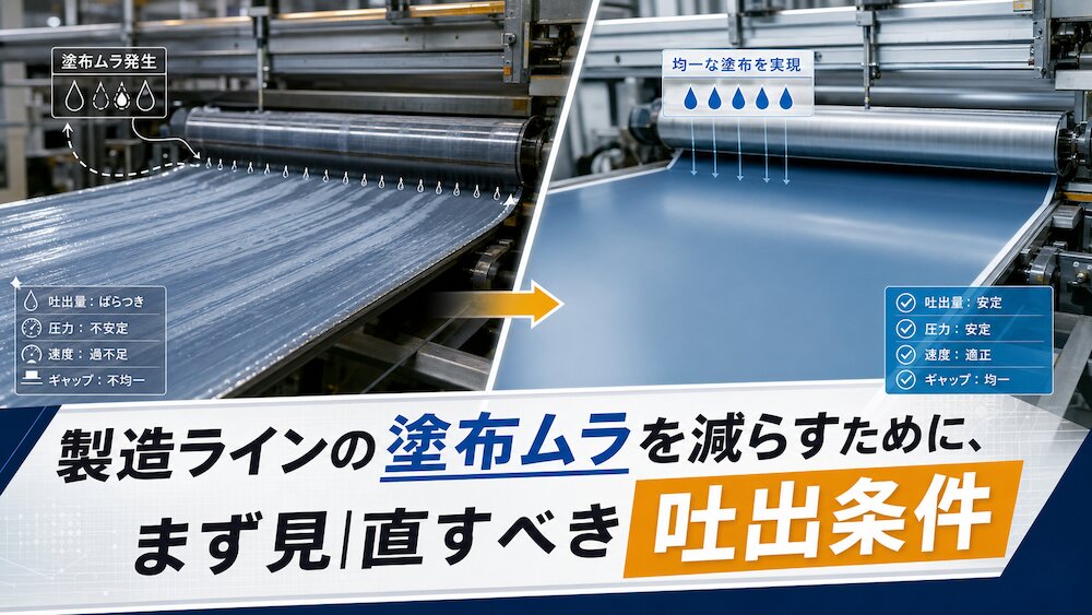 製造ラインの塗布ムラを減らすために、まず見直すべき吐出条件